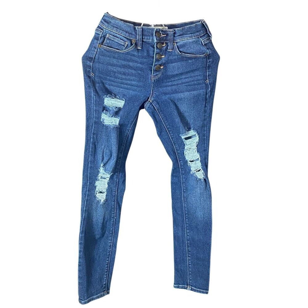 Mudd Vintage Skinny Denim Dark Womens Jeans Size 3 FLX Stretch Mid Rise